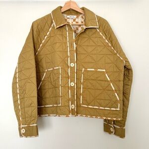 Madewell Quilted Cropped Raglan Shirt Jacket
